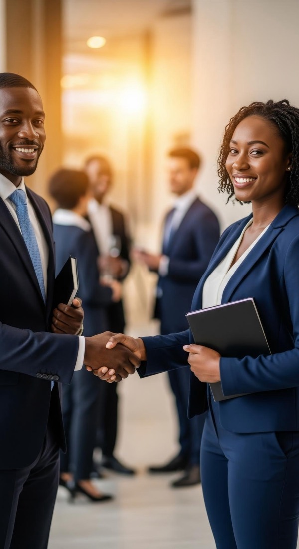Poignée de main entre deux professionnels lors d’une rencontre d’affaires